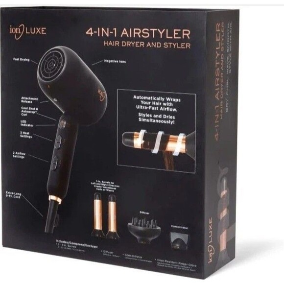 Ion Luxe 4-In-1 Autowrap Airstyler - Interchangeable Hair Dryer & Curler Dyson - Picture 4 of 4
